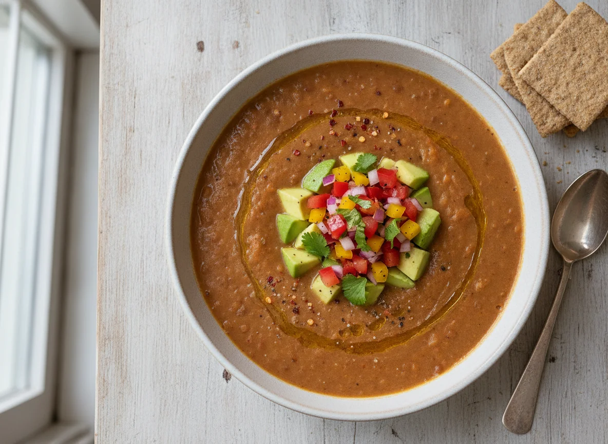 Lentil Soup with Avocado photo