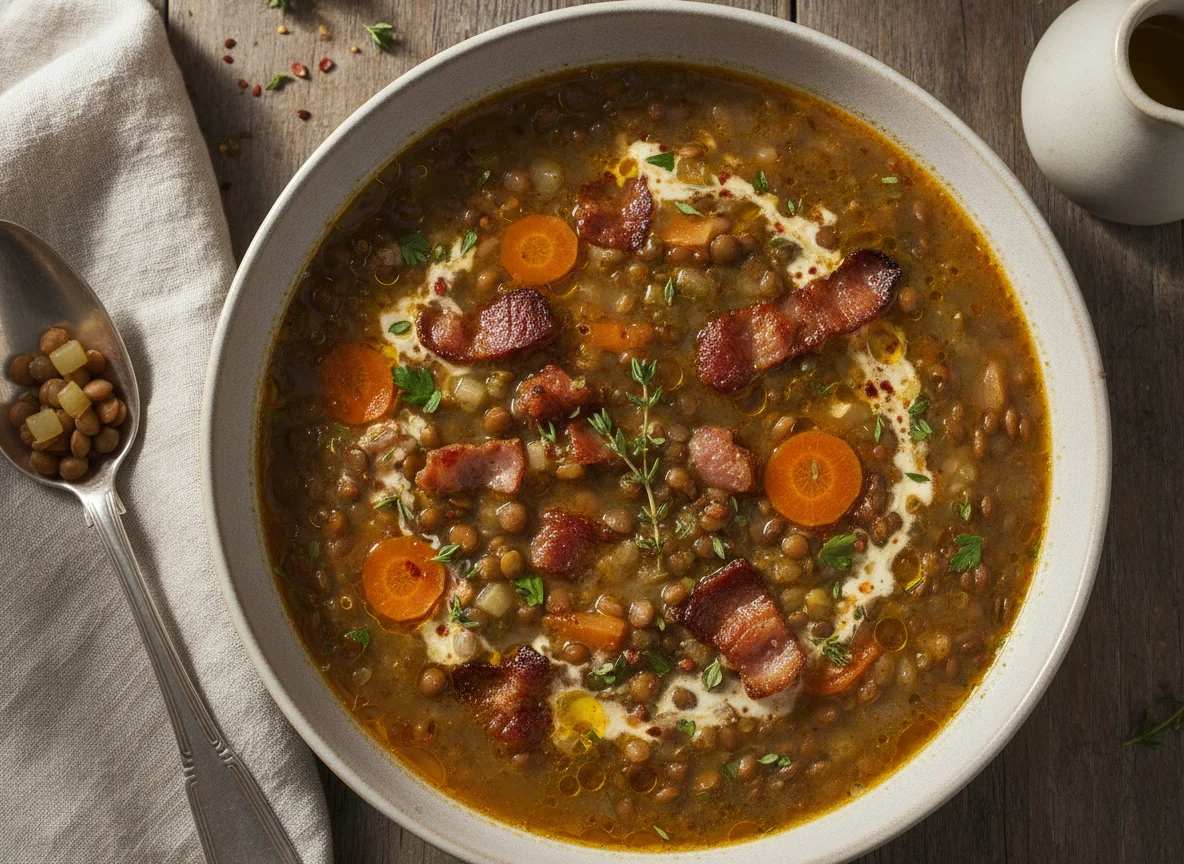 Lentil Soup with Bacon photo