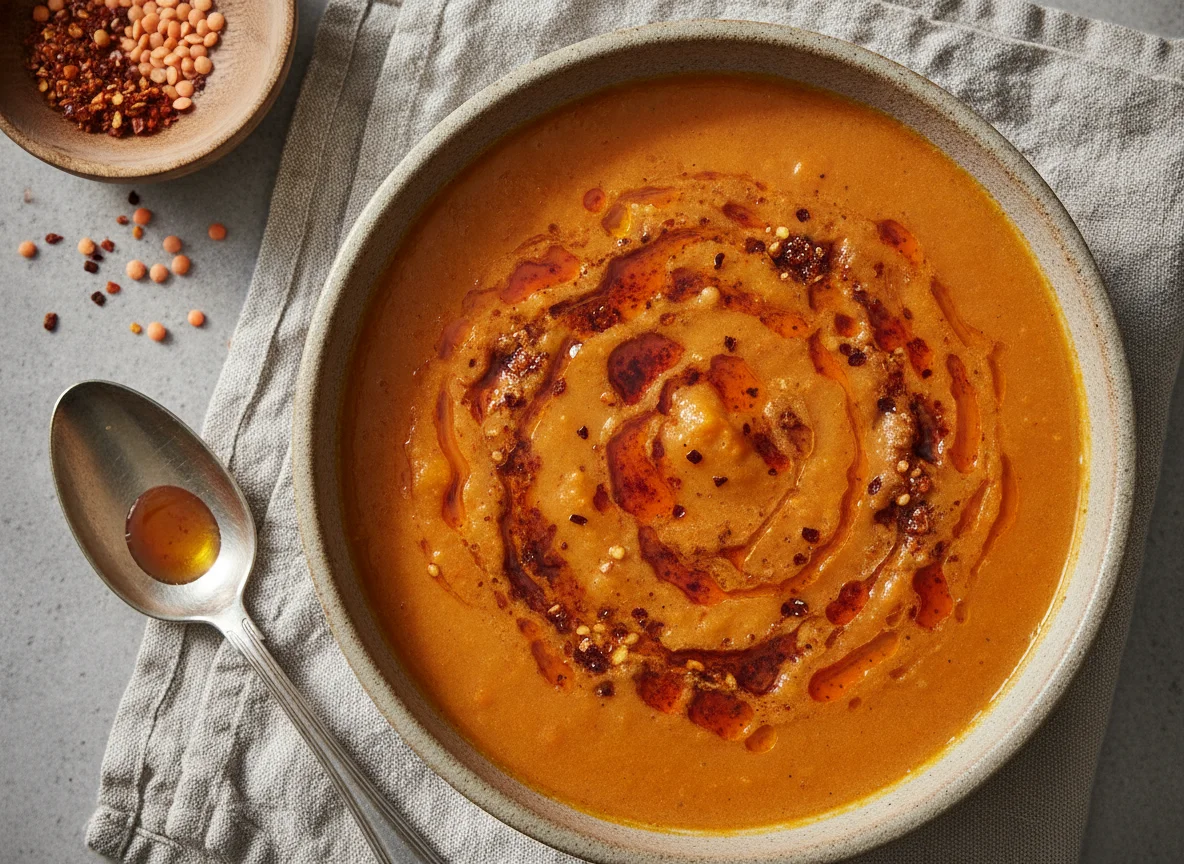 Lentil Soup with Chili Oil photo