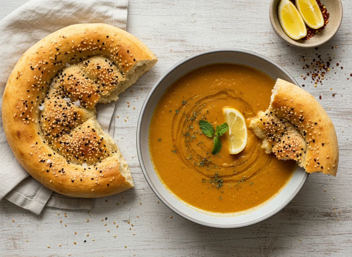 Lentil Soup with Flatbread photo
