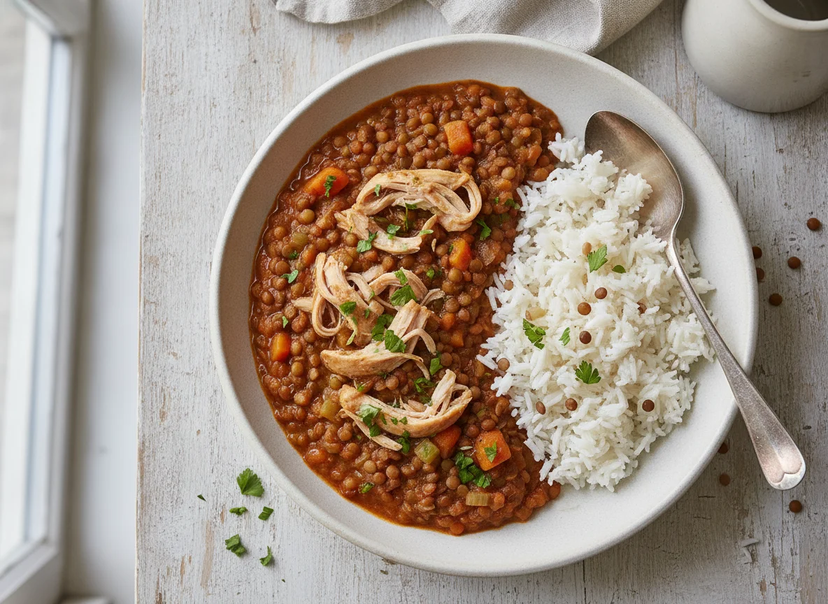 Lentil Stew with Chicken and Rice photo