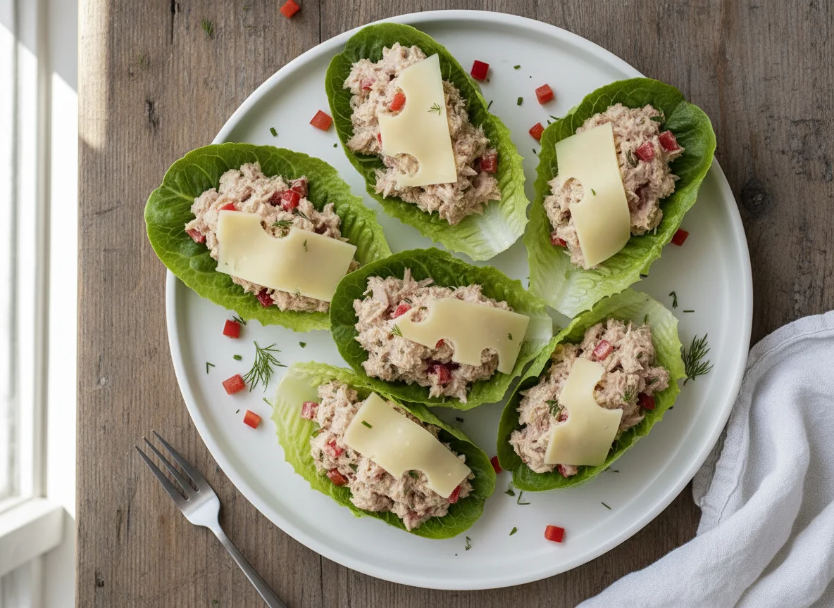 Lettuce Wrap with Tuna Salad and Swiss Cheese photo