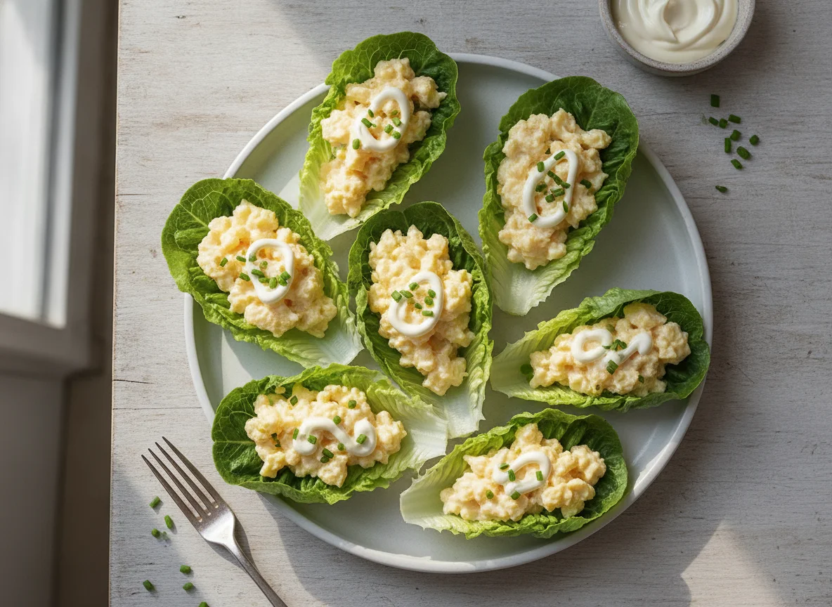 Lettuce wraps with creamy filling photo