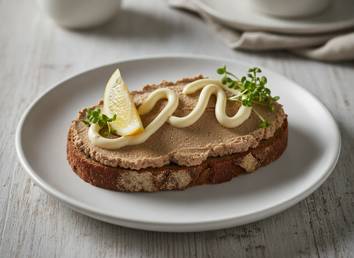 Leverpostejmad med mayonnaise photo