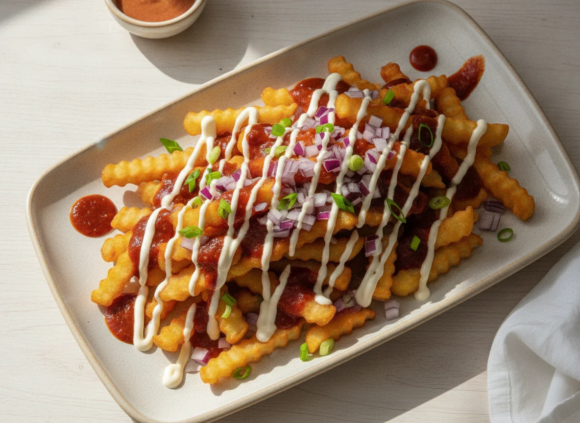 Loaded Fries with Sauce and Toppings photo