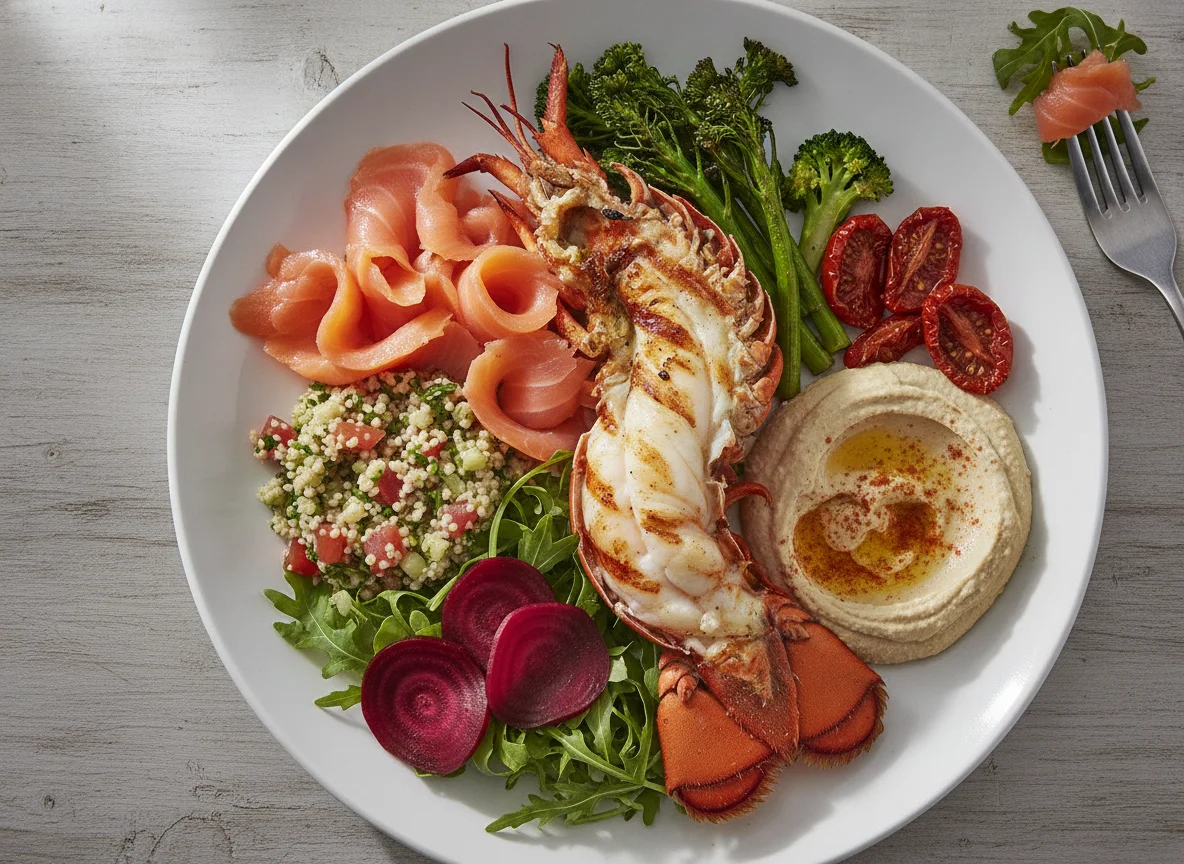 Lobster and Smoked Salmon Salad Plate photo