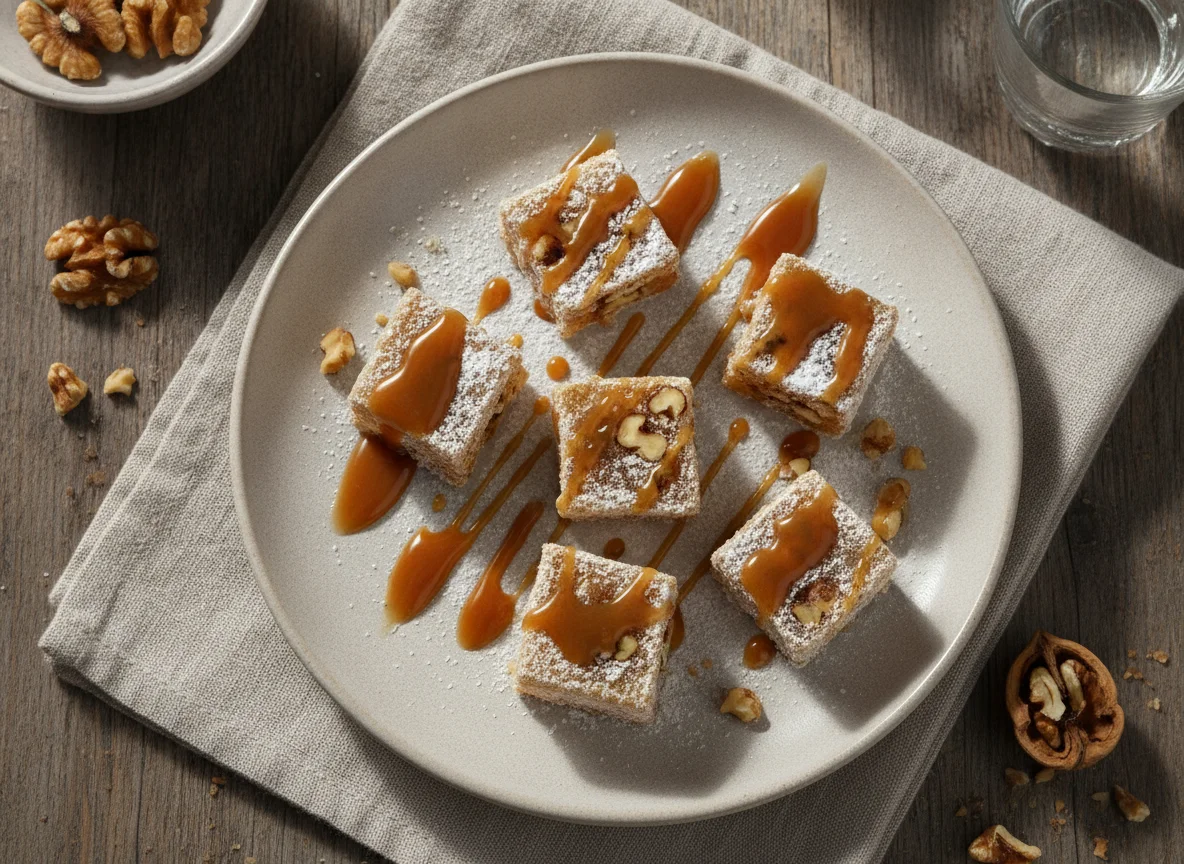 Lokum with walnuts and caramel photo