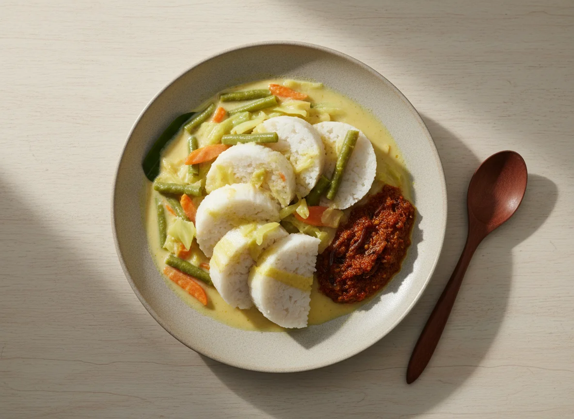 Lontong with Sambal photo