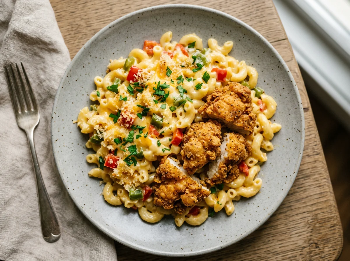 Mac and Cheese with Fried Chicken photo