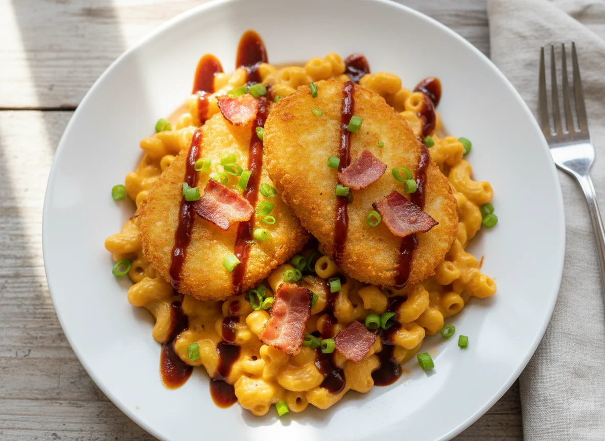 Mac and Cheese with Hash Brown and Bacon photo