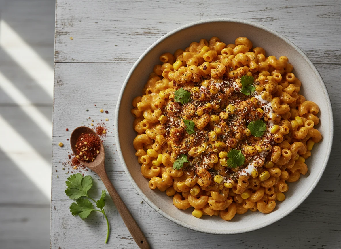 Macaroni and Cheese with Sweetcorn and Spices photo