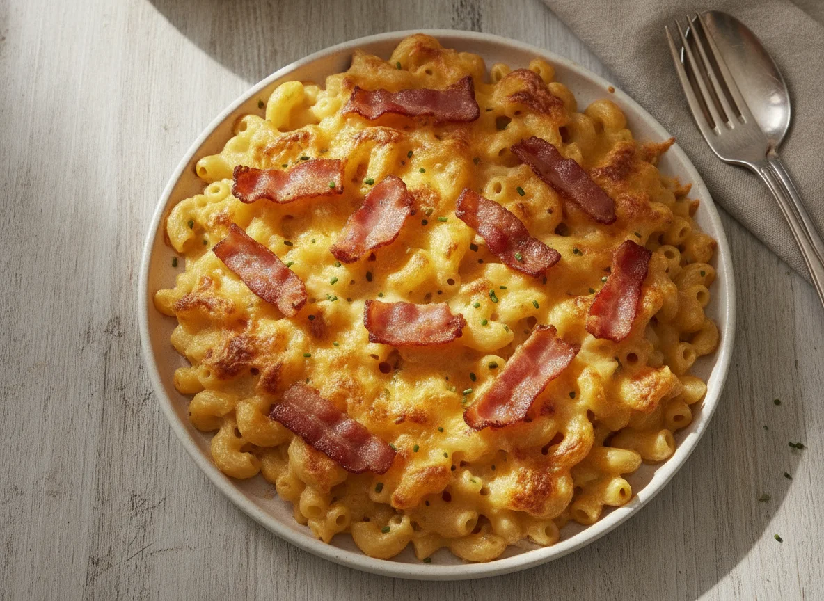 Macaroni Cheese with Bacon photo