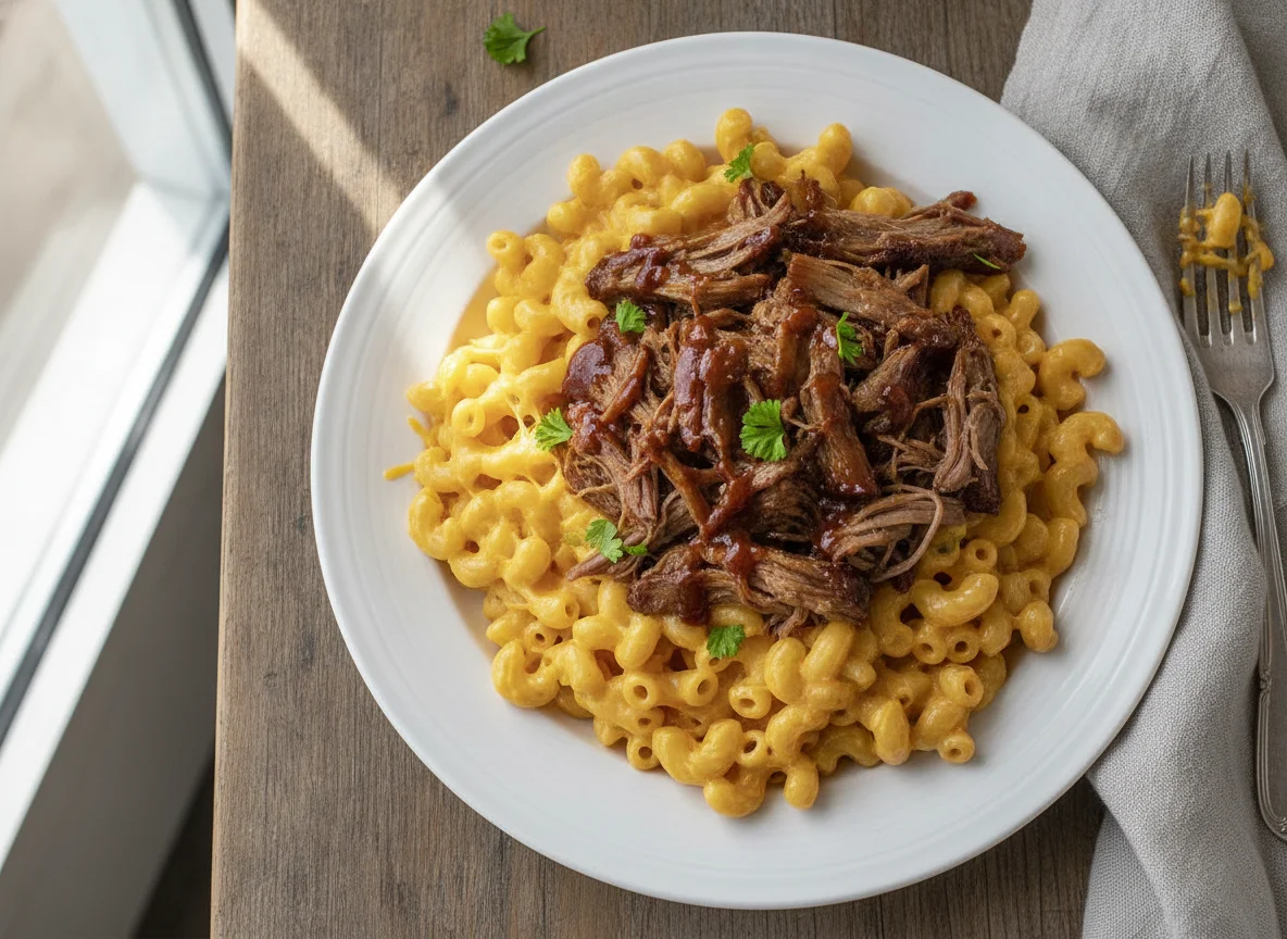 Macaroni Cheese with Pulled Beef photo