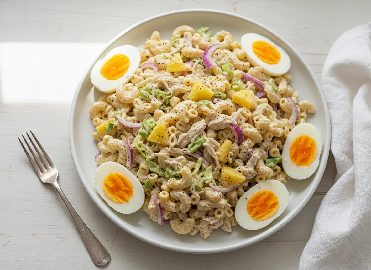 Macaroni Salad with Egg, Cabbage, and Pineapple photo
