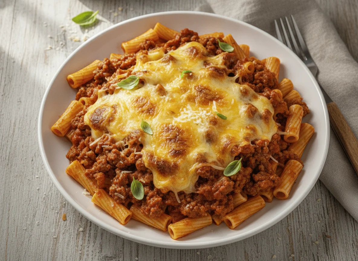 Macaroni with Meat Sauce and Cheese photo