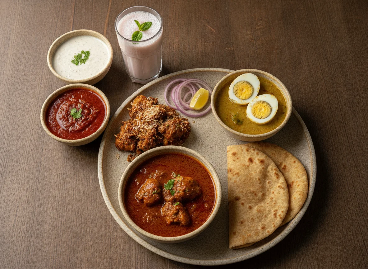 Maharashtrian Chicken Thali photo
