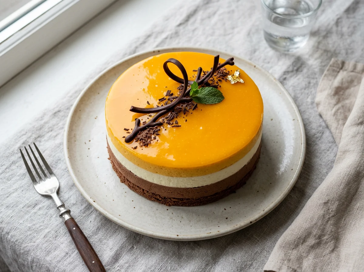 Mango and Chocolate Mousse Cake photo