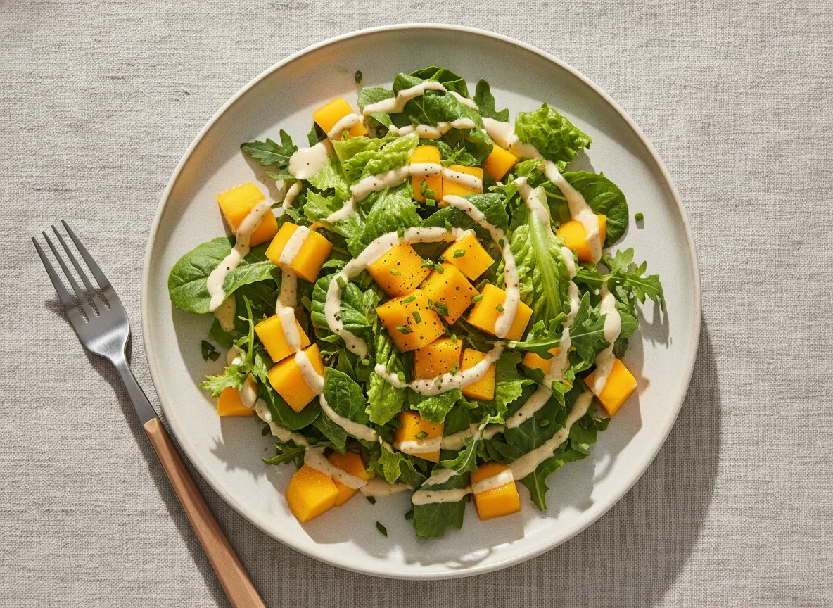 Mango and Lettuce Salad with Creamy Dressing photo