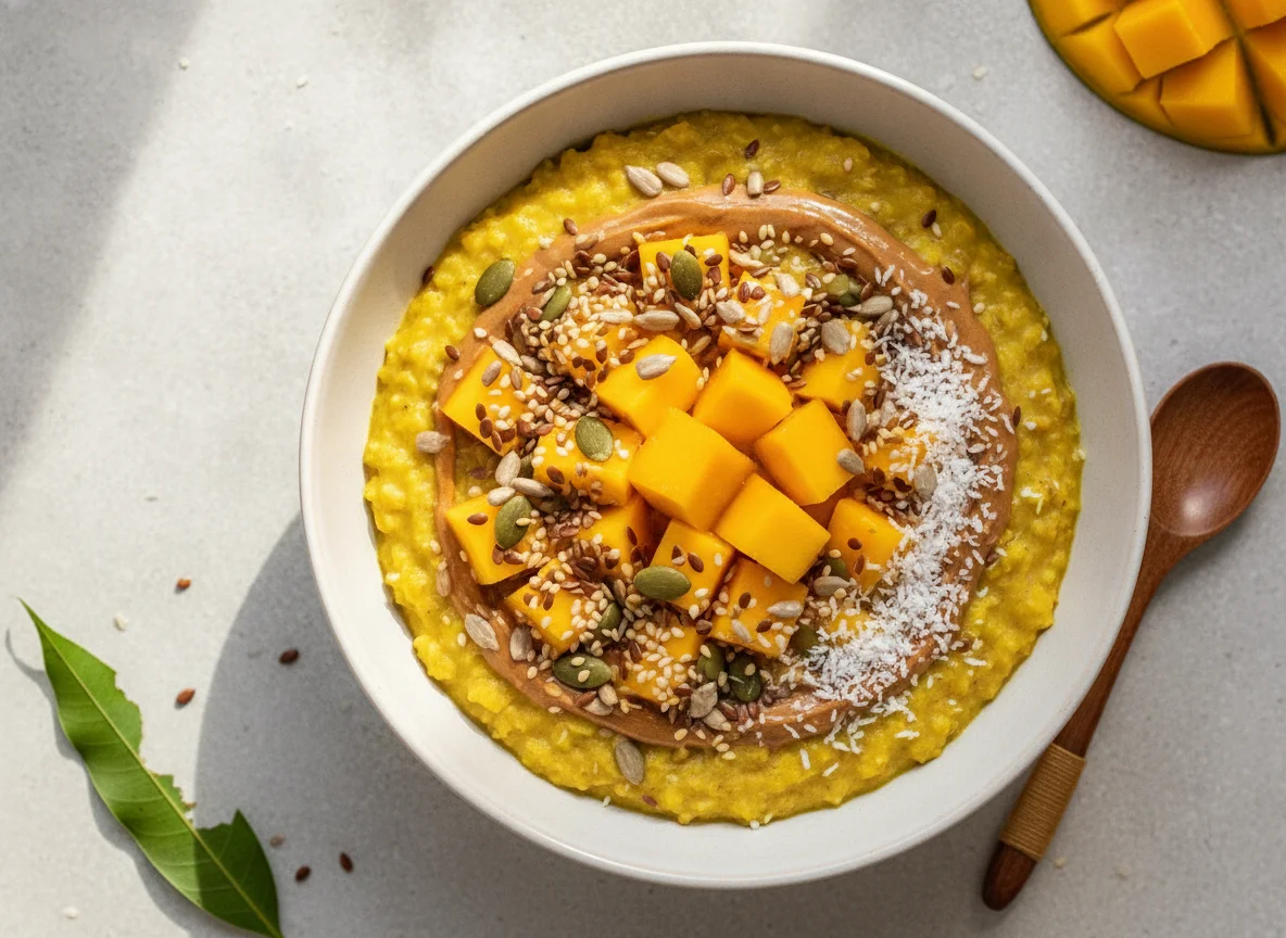 Mango and Seed Porridge Bowl photo