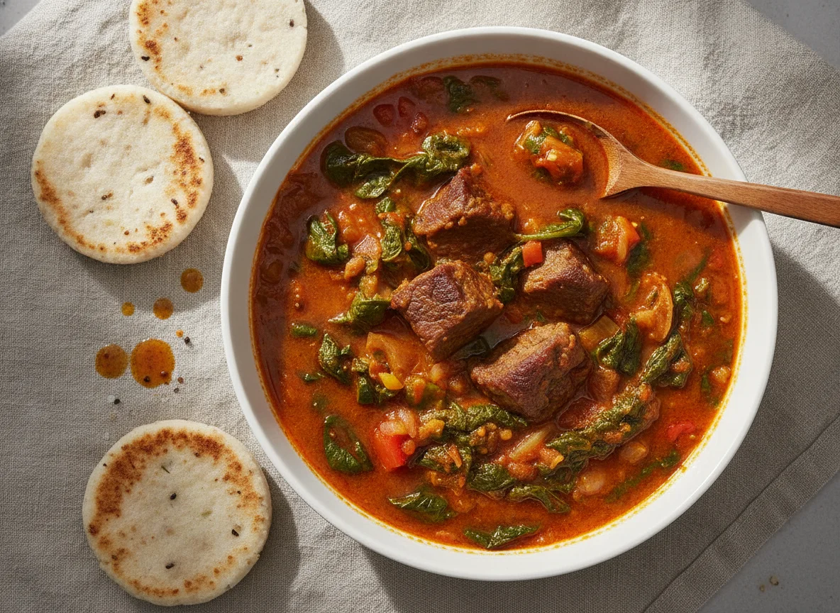 Masa with Vegetable Soup and Beef photo