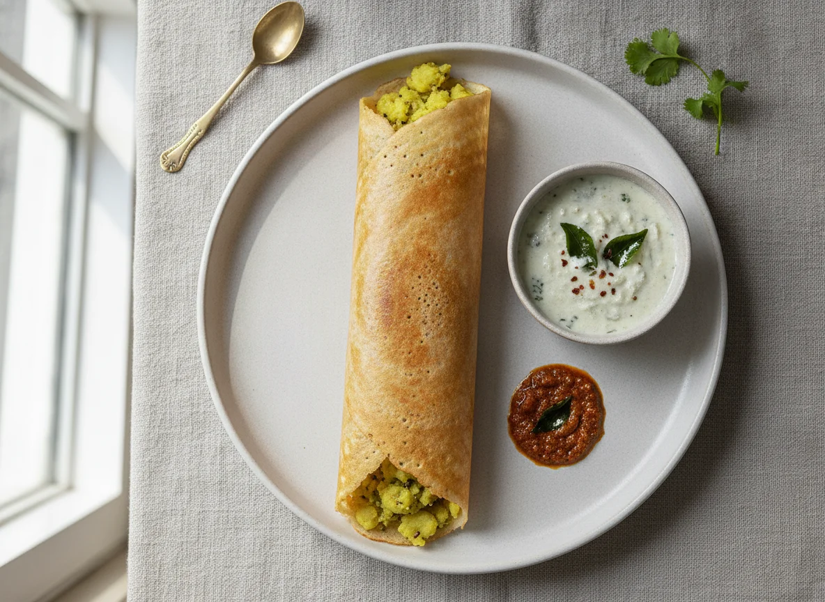 Masala Dosa with Coconut Chutney photo