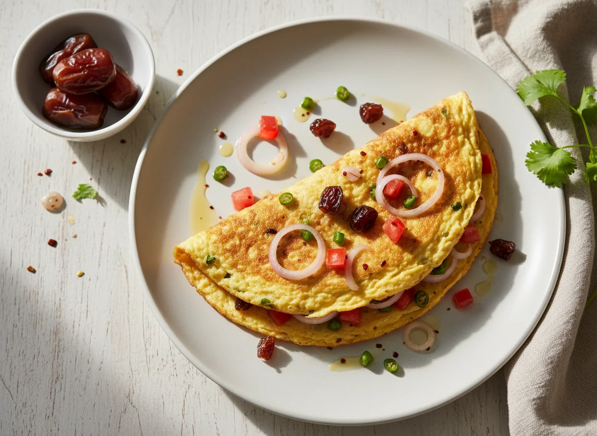Masala Omelette with Dates photo