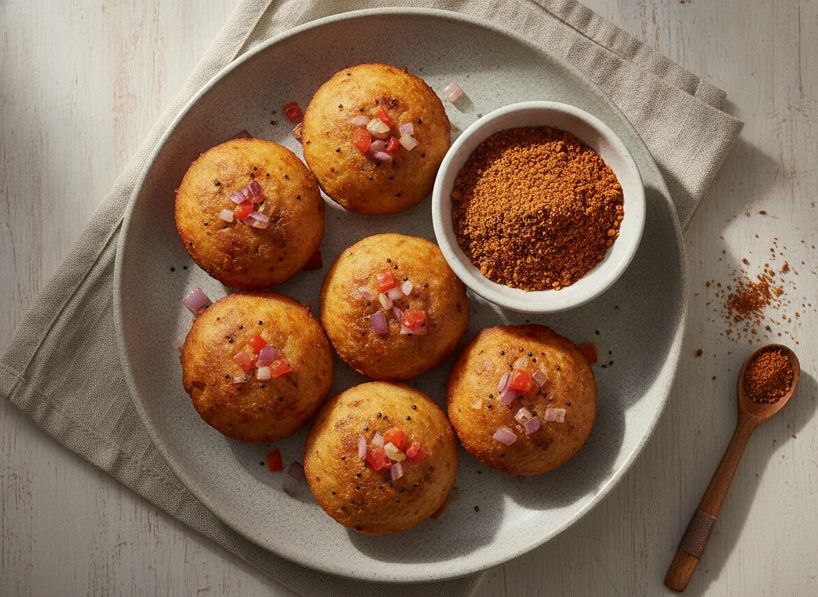 Masala Paniyaram with Podi photo