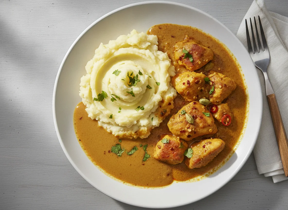 Mashed Potato with Chicken Curry photo