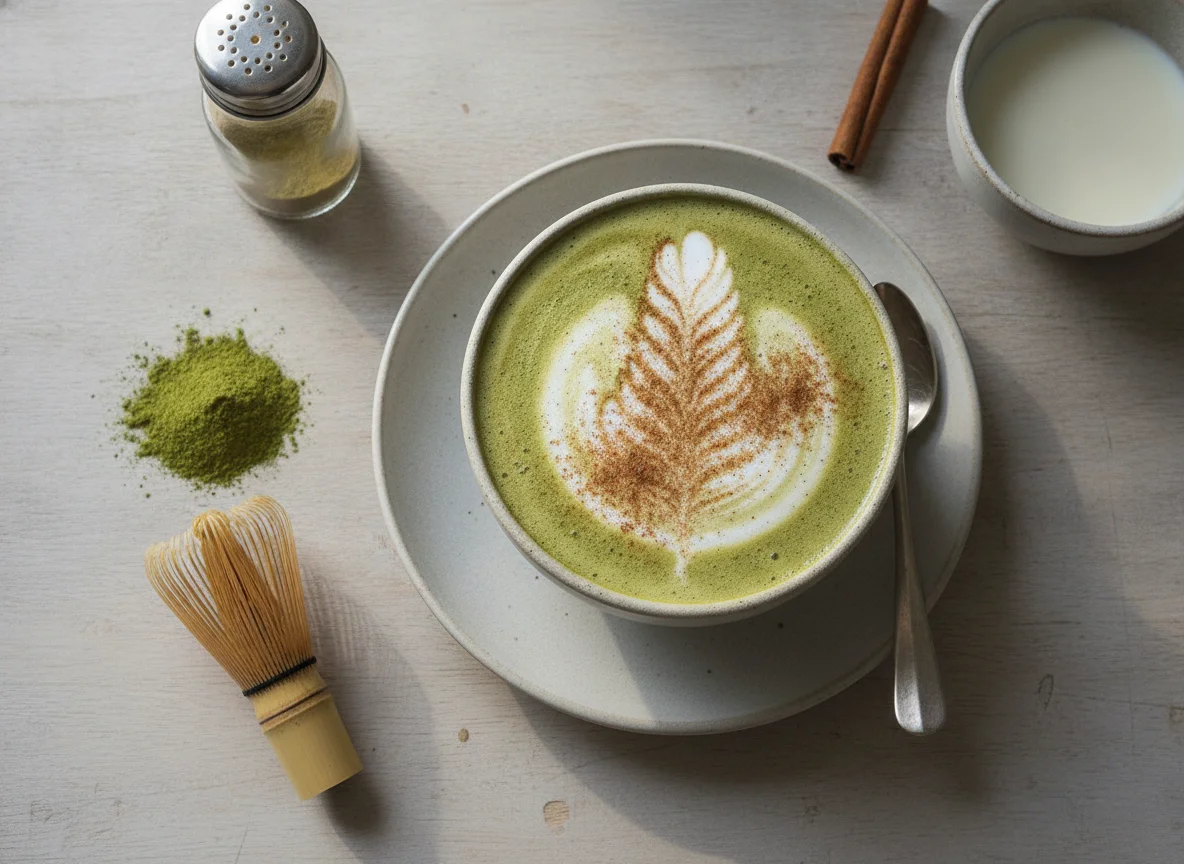 Matcha Latte with Cinnamon photo