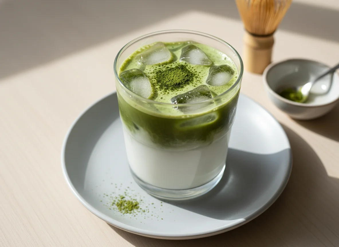 Matcha with coconut milk photo