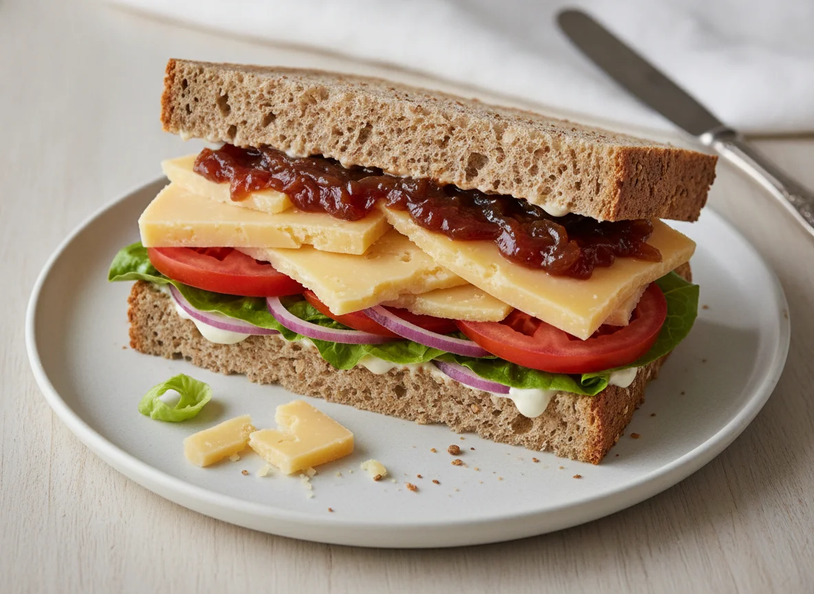 Mature Cheddar Ploughman's Sandwich photo