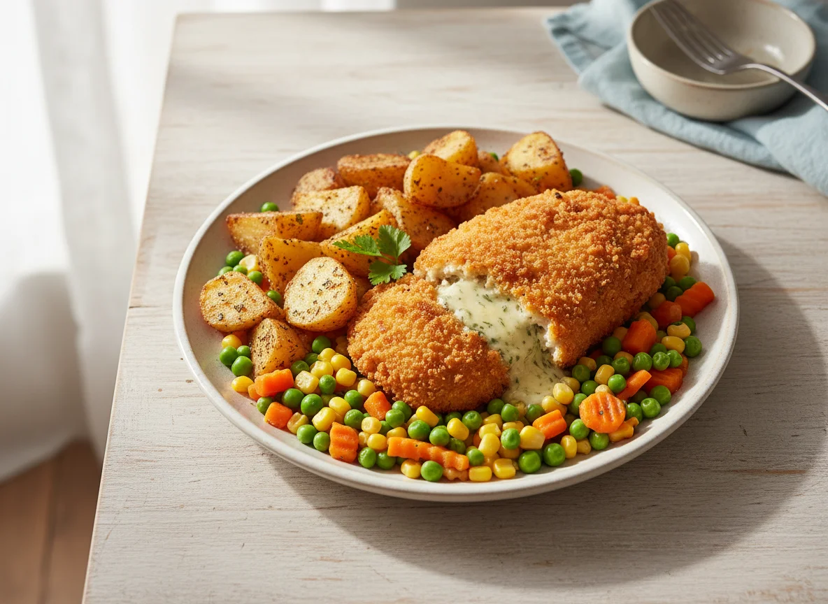 McCain Pub Size Chicken Kiev with Veg & Potato Chunks photo