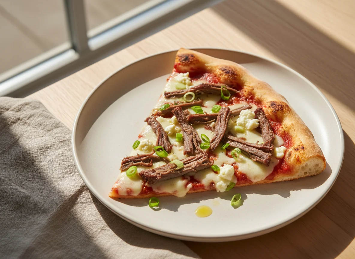 Meat and Cheese Pizza Slice photo