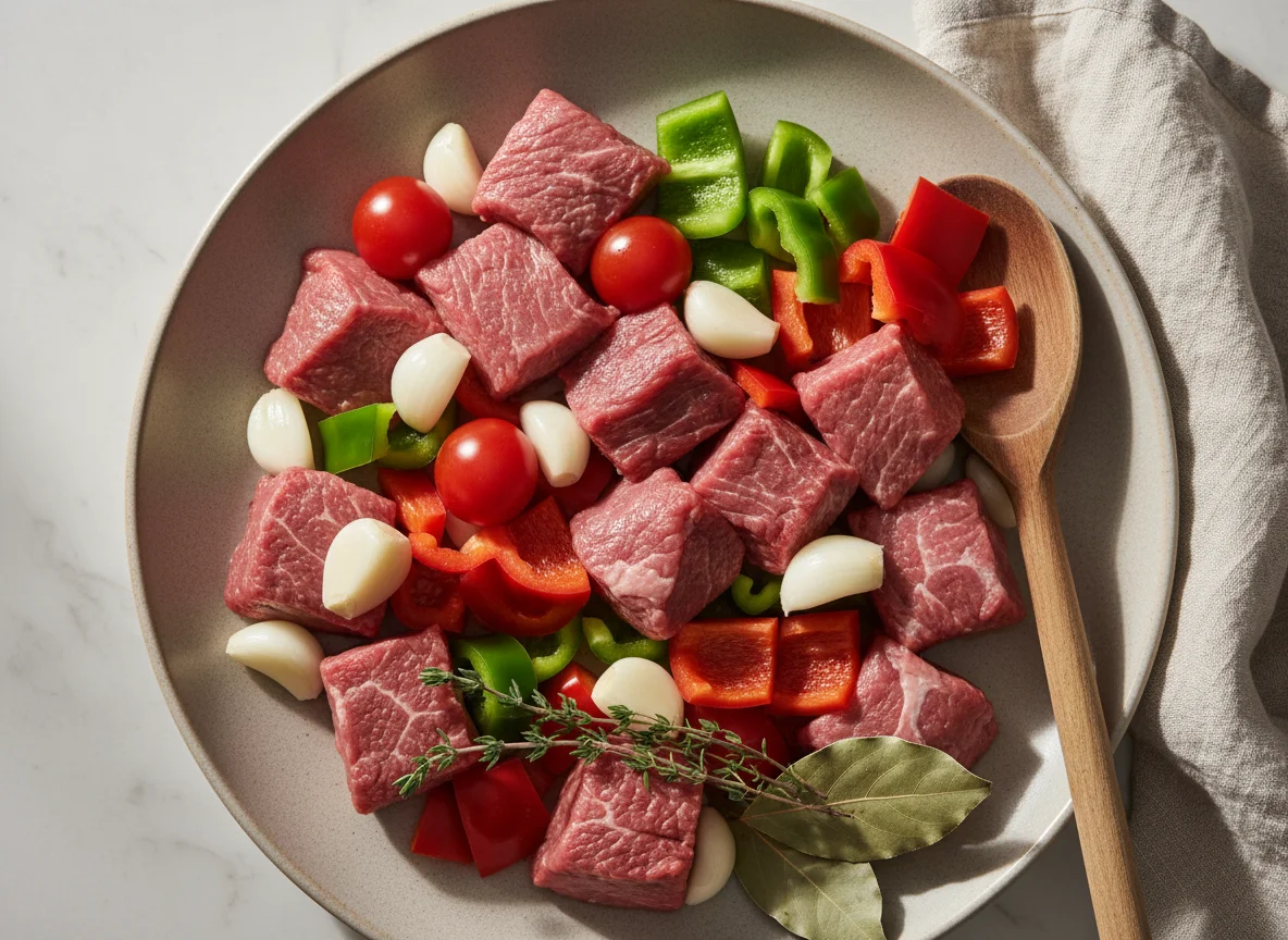 Meat and Vegetable Stew (raw ingredients) photo