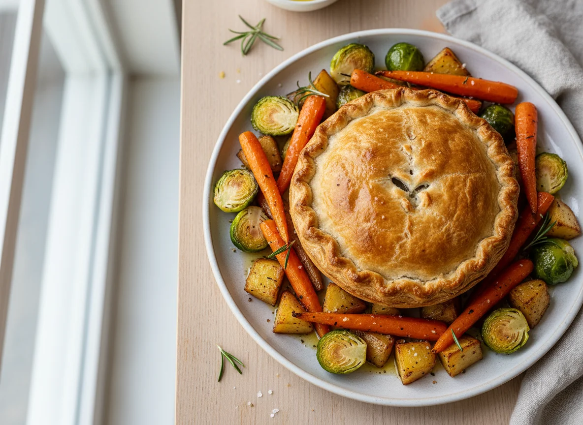 Meat Pie with Roasted Vegetables photo