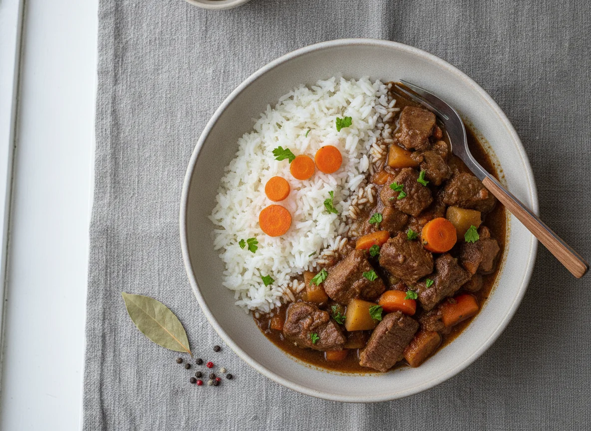 Meat Stew with Rice and Carrot photo