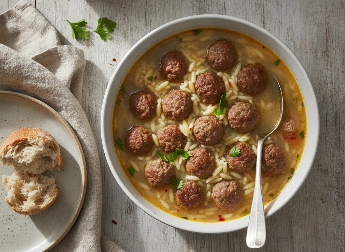 Meatball and Orzo Soup photo