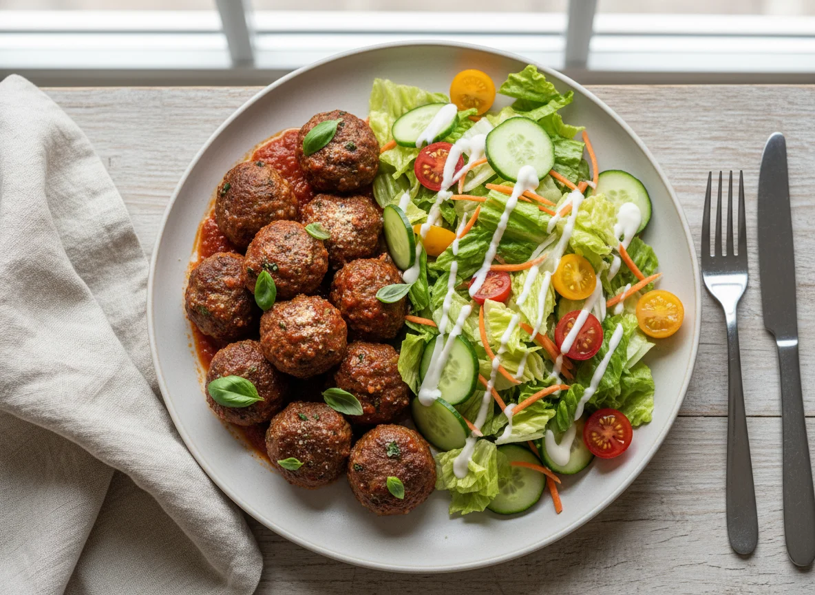 Meatballs with Garden Salad photo