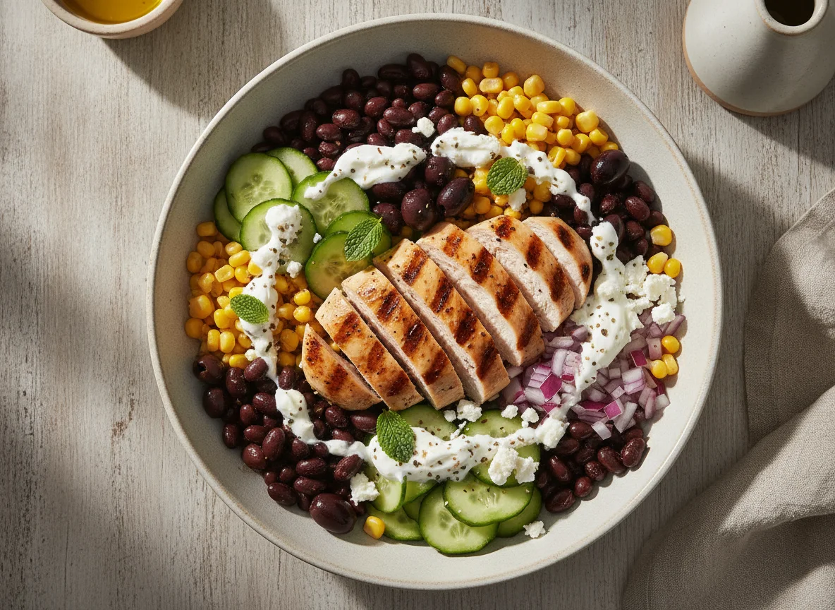 Mediterranean Chicken and Bean Bowl photo