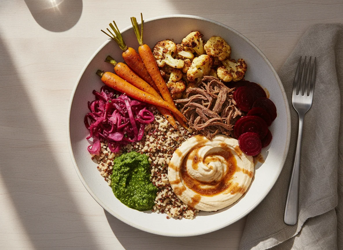 Mediterranean Grain Bowl with Roasted Vegetables photo