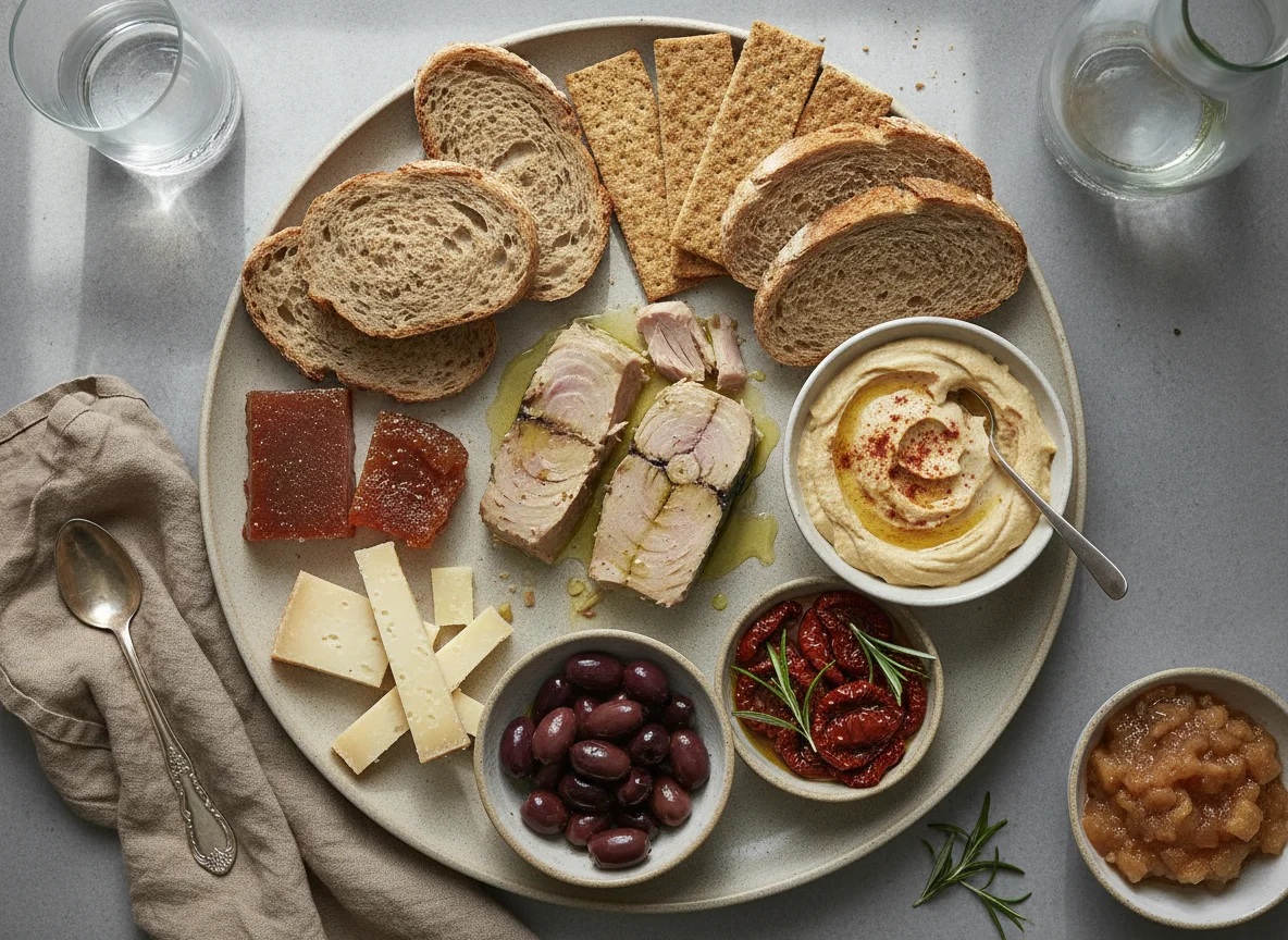 Mediterranean snack platter with Bonito del Norte photo