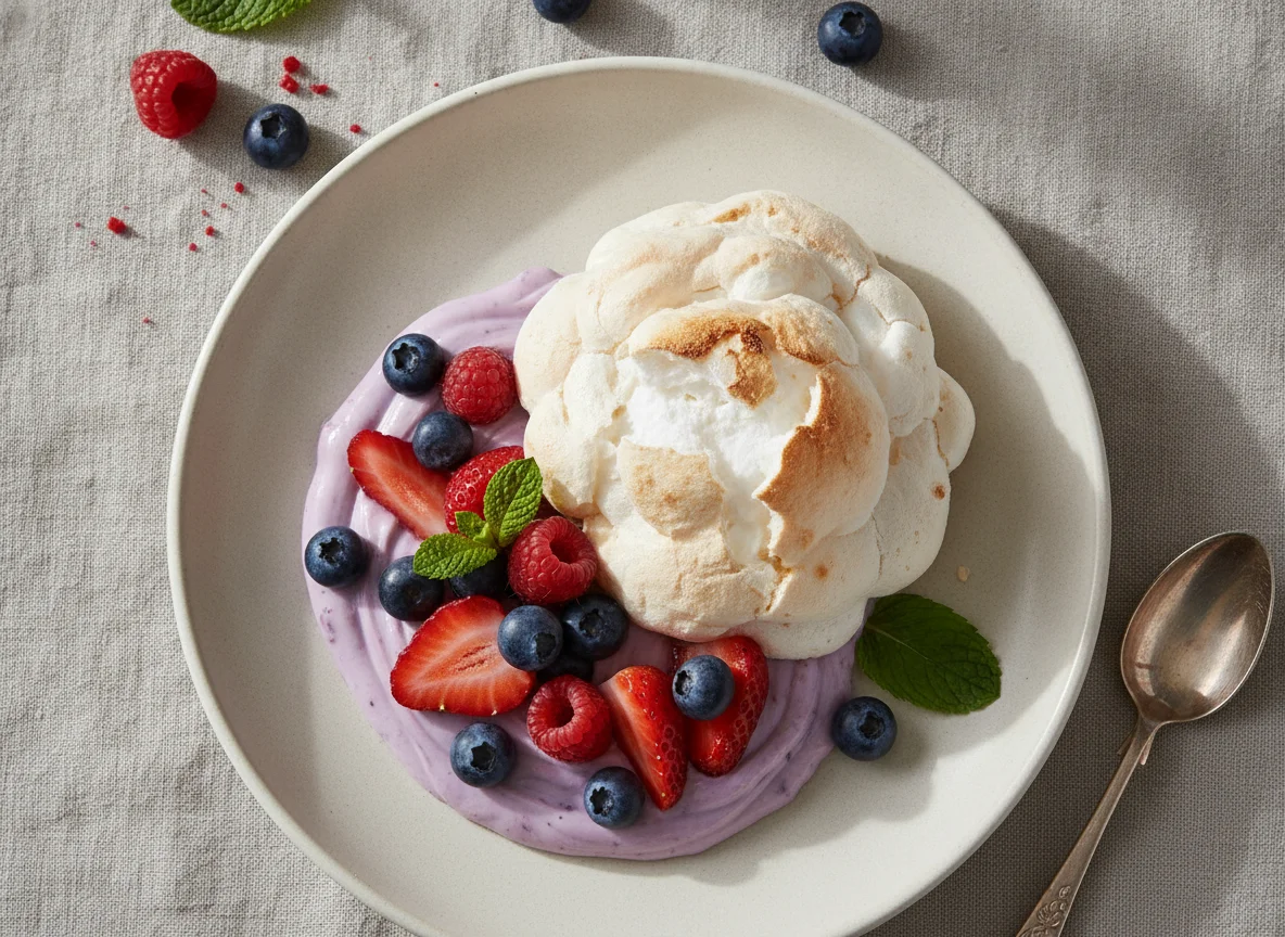 Meringue with Berry Yogurt photo