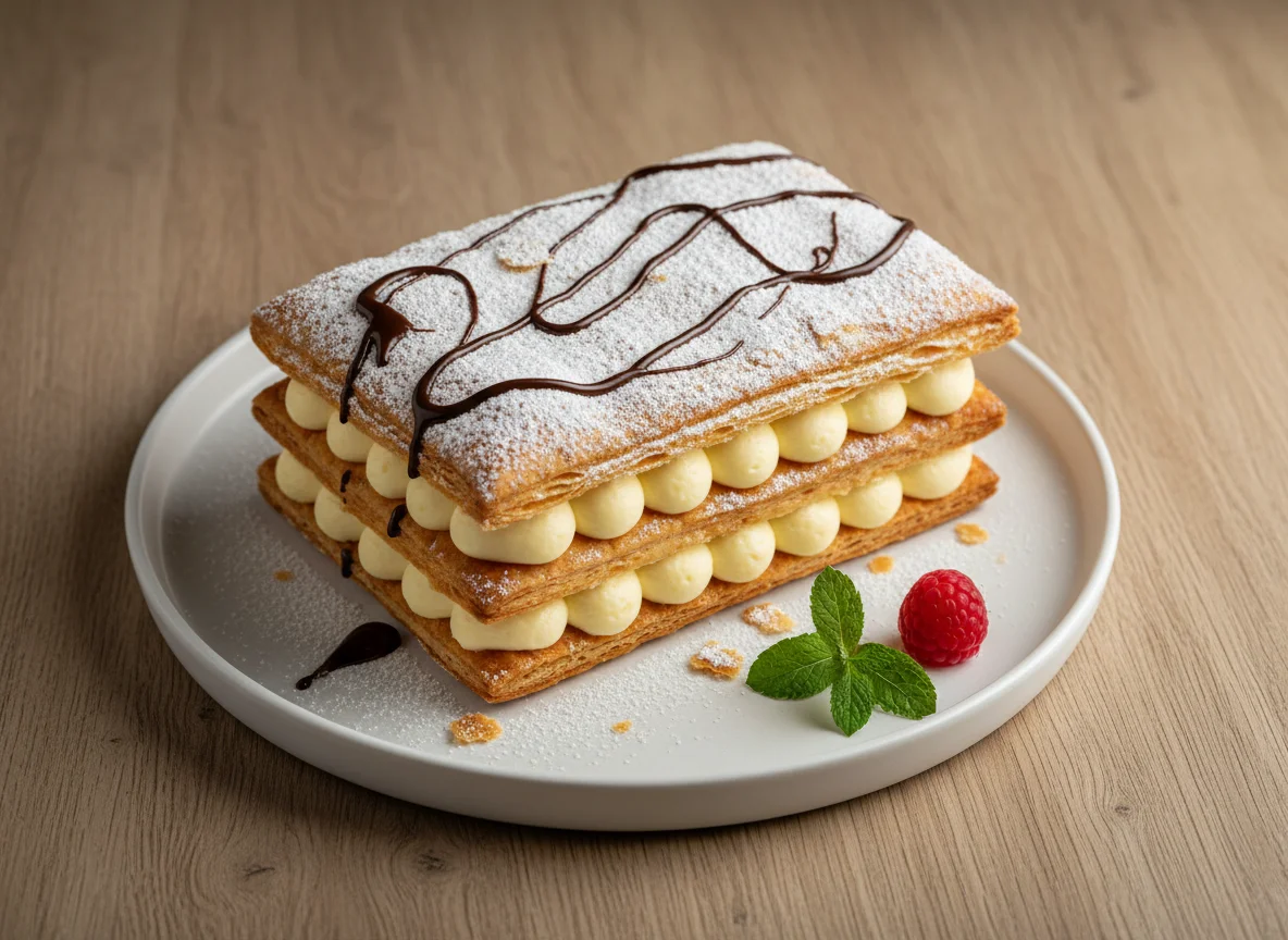Mille-feuille pastry photo