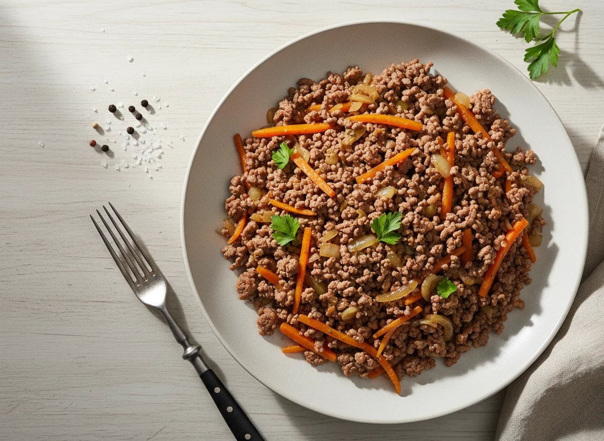 Minced Beef with Carrots and Onions photo