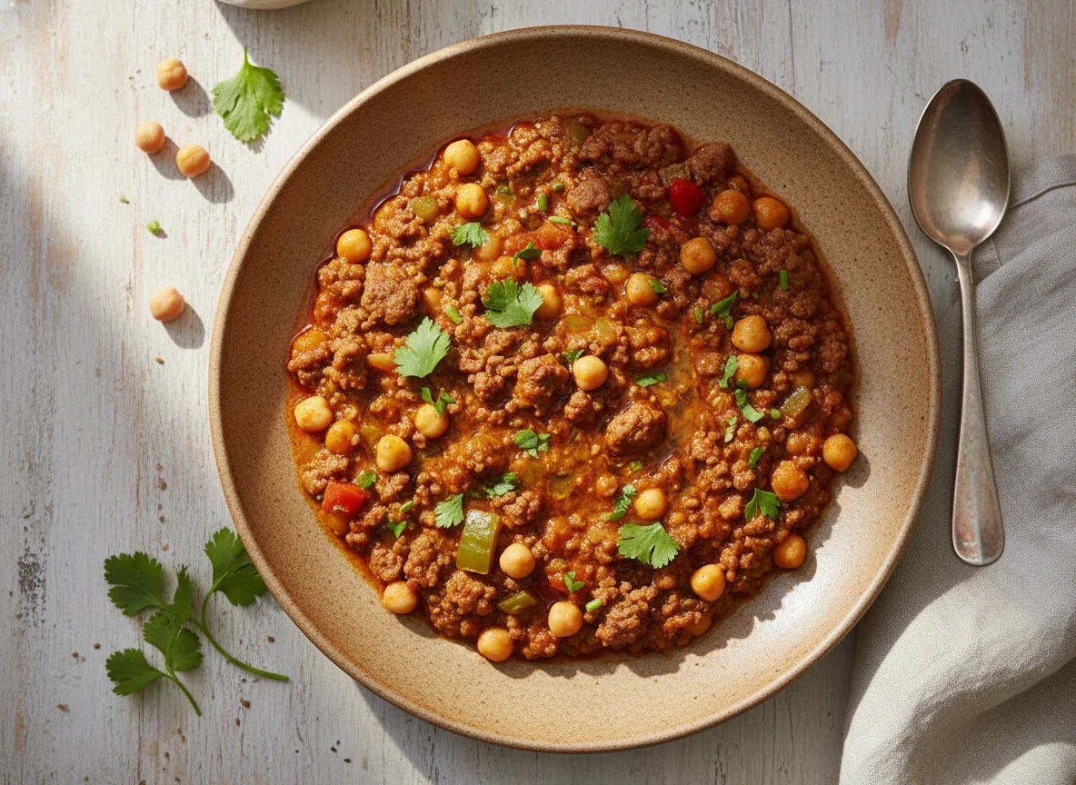 Minced Meat and Chickpea Stew photo