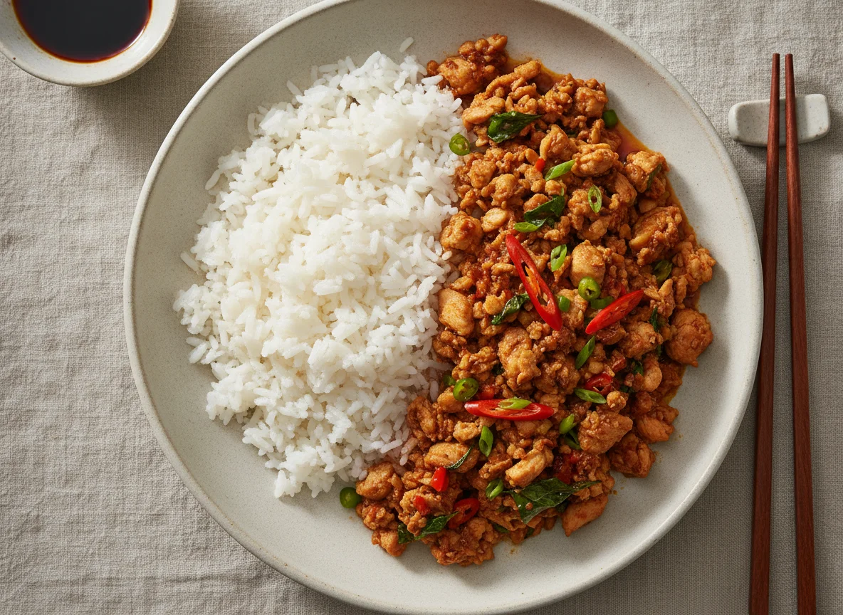 Minced Meat Stir-fry with Rice photo