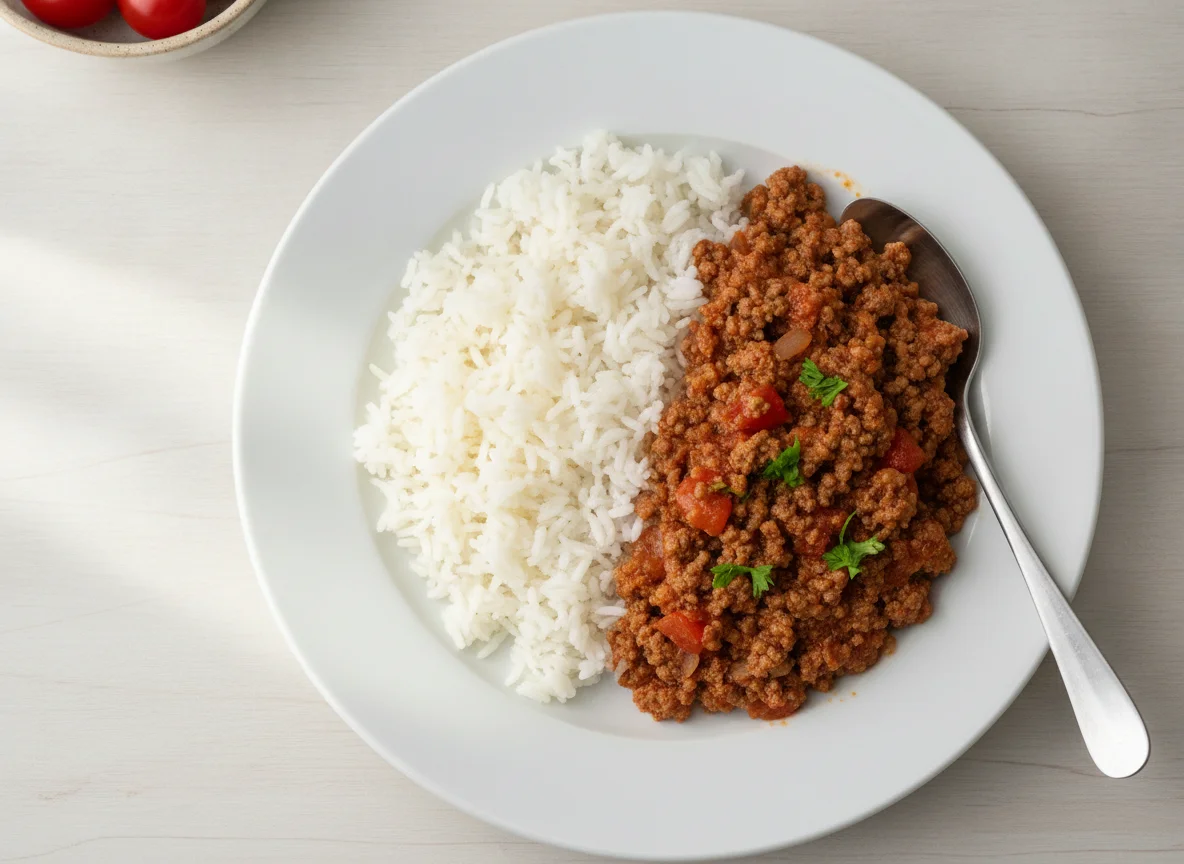 Minced Meat with White Rice photo