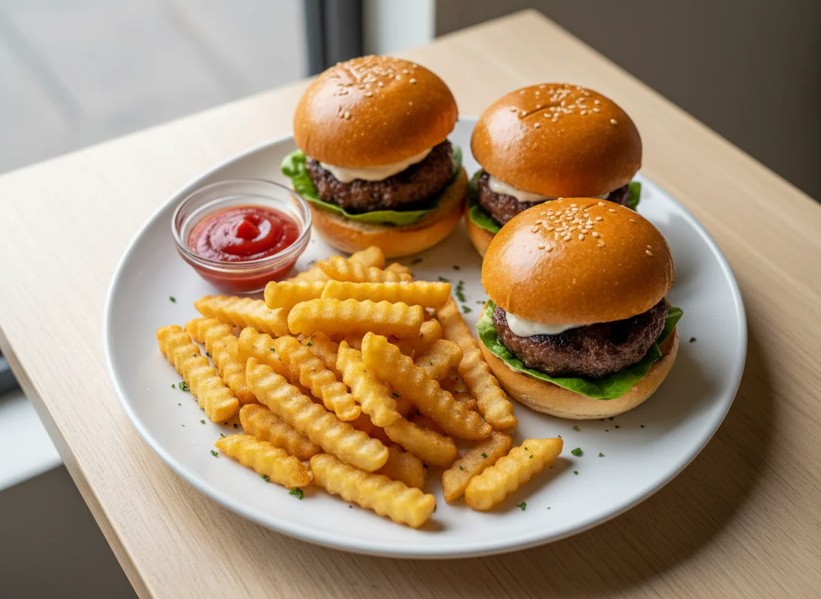 Mini Burgers and Fries photo