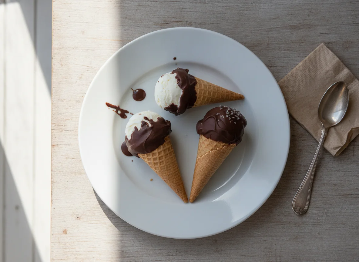Mini Chocolate Covered Ice Cream Cone photo