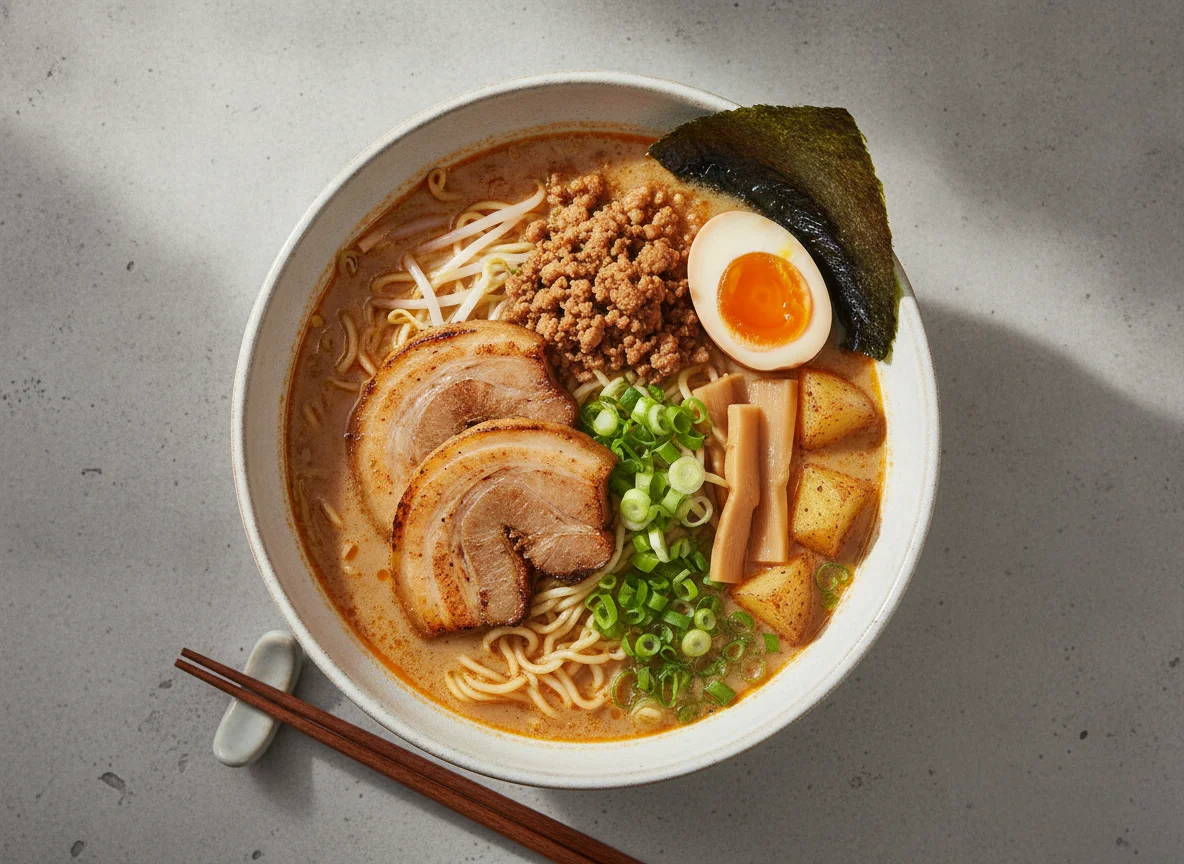 Miso Ramen with Chashu and Soft Boiled Egg photo